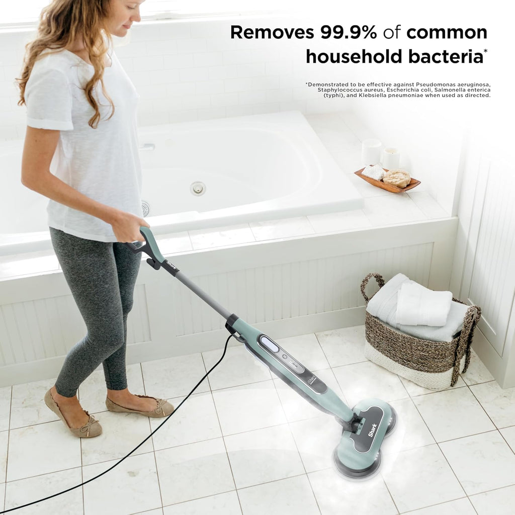 Steam & Scrub Steam Mop, All-In-One Scrubbing and Sanitizing Hard Floor Cleaner, LED Headlights, 4 Dirt Grip Soft Scrub Pads Included, XL Water Tank, Swivel Steering, Hawaiian Grey, S8001