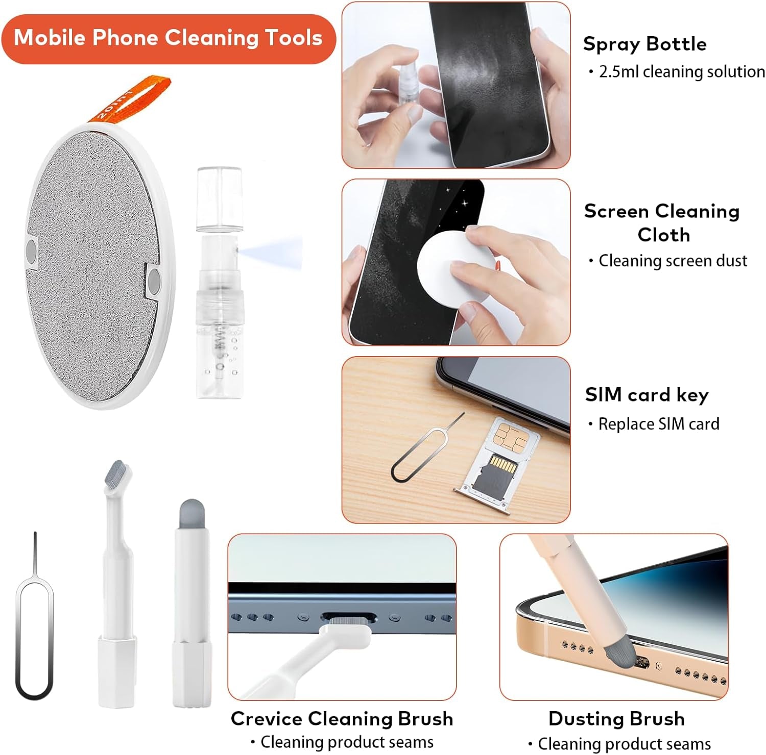 20 in 1 Electronic Cleaning Kit - Keyboard Cleaner,Laptop Cleaning Kit，Cameral Cleaner Tool,Electronic Cleaner Kit with 2.5Ml Mist Spray for Airpods Pro/Laptop/Phone/Cameral(Give Away a Flannel Cloth)
