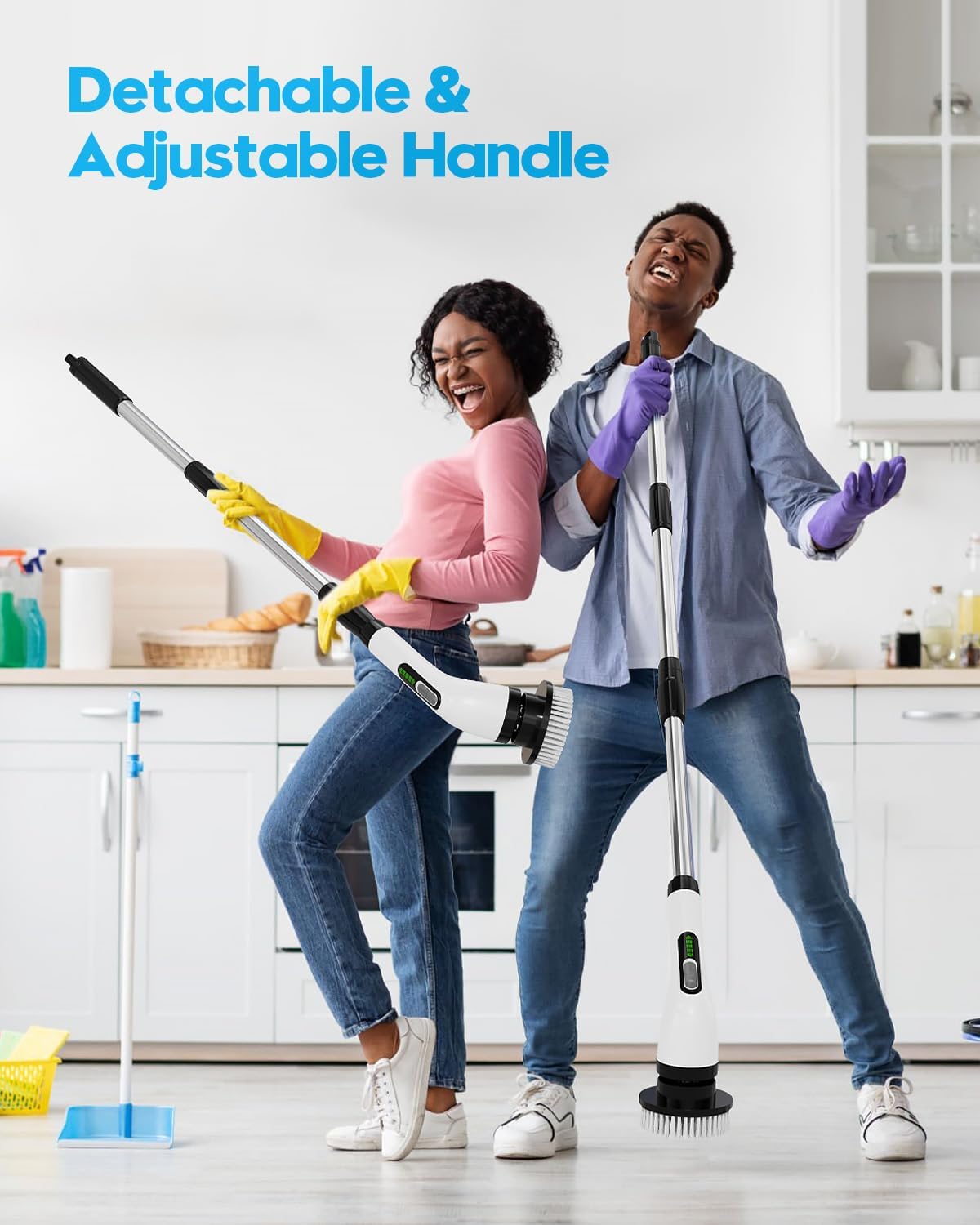 Electric Spin Scrubber for Cleaning Bathroom: Cordless Power Shower Scrubber - Electric Cleaning Brush for Tile Tub