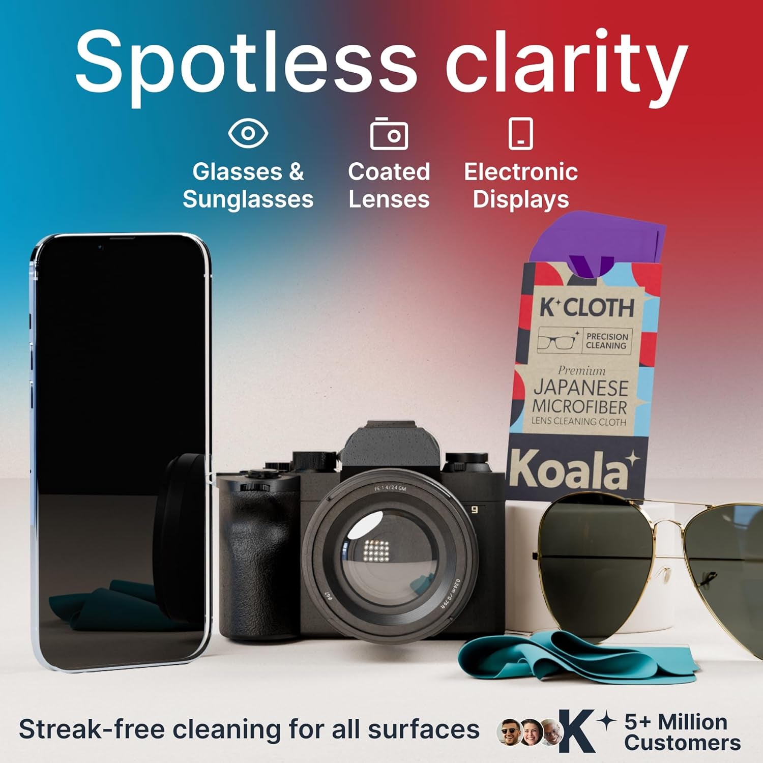 Koala Lens Cleaning Cloth | Japanese Microfiber | Glasses Cleaning Cloths | Eyeg