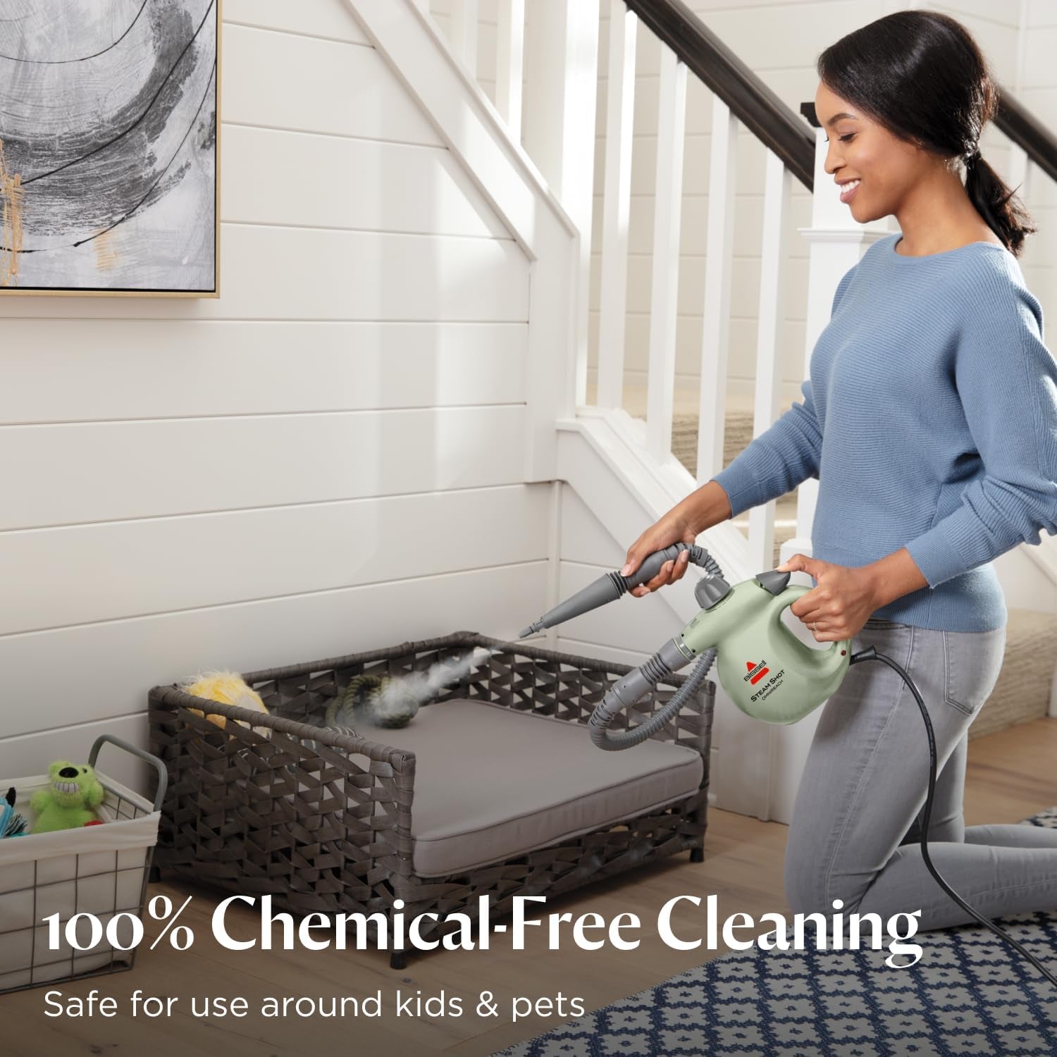 ® Steam Shot™ Omnireach Handheld Portable Steam Cleaner for Tile, Grout, Windows, Bathrooms, Kitchens, Fabric Steaming Tool