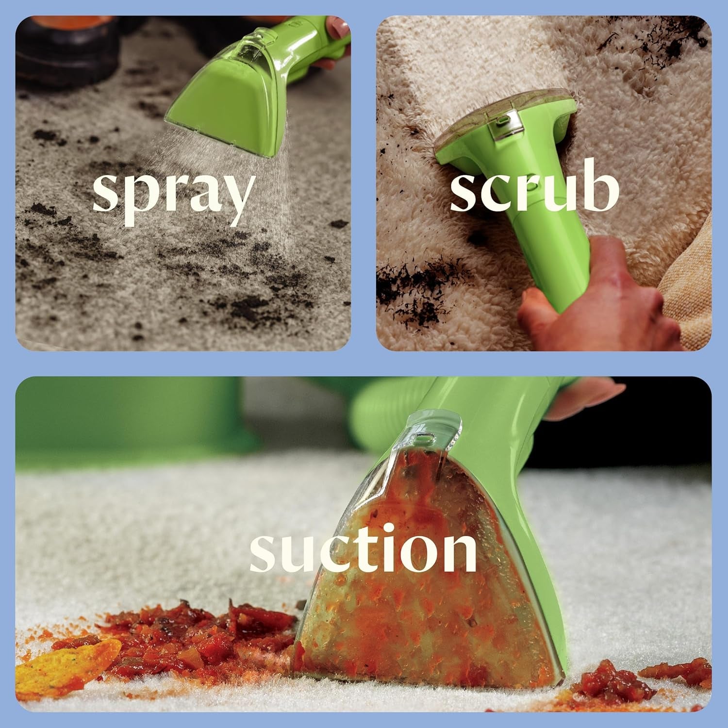 Little Green Mini Portable Carpet and Upholstery Deep Cleaner, Car/Auto Detailer, with Hydrorinse Self-Cleaning Tool and 4" Tough Stain Tool, Tea Green, 4075