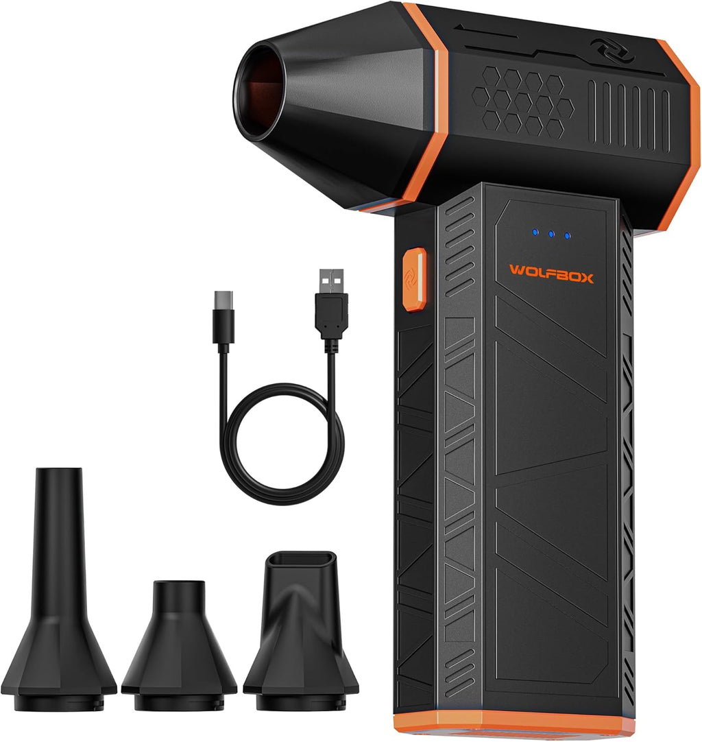 MF50 Compressed Air Duster-110000Rpm Super Power Electric Air Duster, 3-Gear Adjustable Mini Blower with Fast Charging, Dust Blower for Computer, Keyboard, House, Outdoor and Car