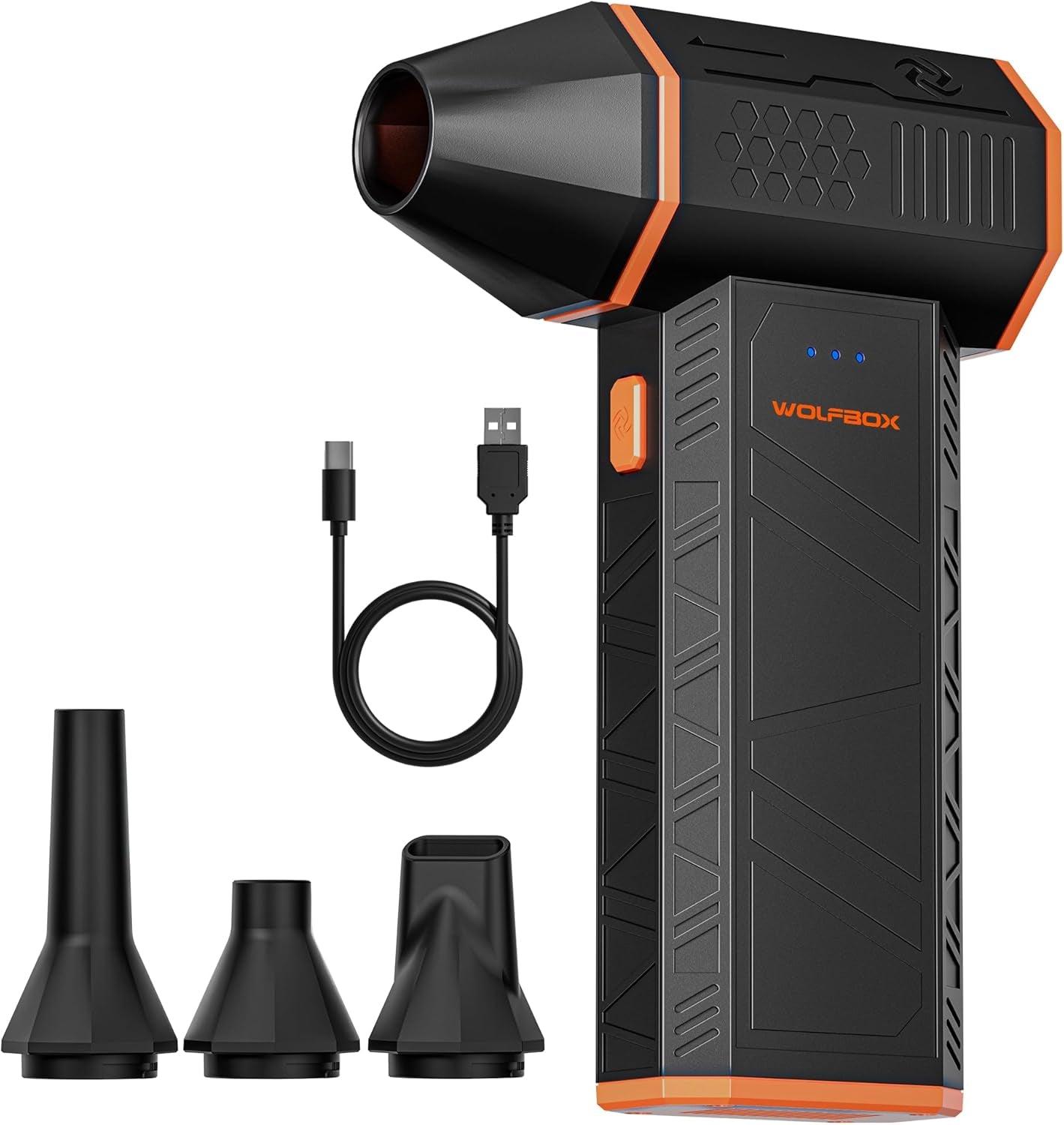 MF50 Compressed Air Duster-110000Rpm Super Power Electric Air Duster, 3-Gear Adjustable Mini Blower with Fast Charging, Dust Blower for Computer, Keyboard, House, Outdoor and Car